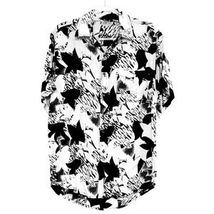 VTG Sentex Men's S Shirt Bold Abstract Print Black & White Goth Indie Emo Grunge